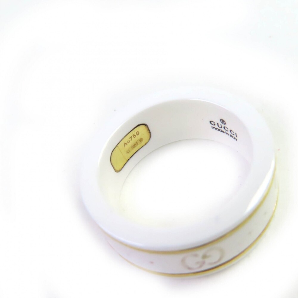 GUCCI Icon Ring, 18K White Gold, Ceramic, 4.5g, Made in Italy, Approx. Japane... - Picture 8 of 11